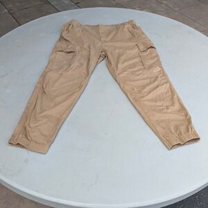 Free Assembly Mens Cargo Pants Tan 38x30 Relaxed Utility Cotton